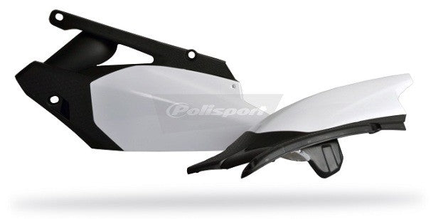 PORTANUMERI LATERALI CON PROTEZIONE CALORE POLISPORT PER YAMAHA YZ 450 F 2010-2013 / NERO/BIANCO