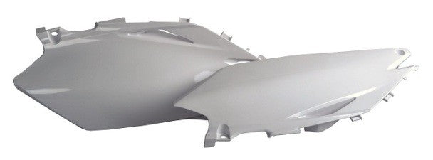 PORTANUMERI LATERALI CON PROTEZIONE CALORE POLISPORT PER HONDA CRF 450 R 2009-2010 / BIANCO