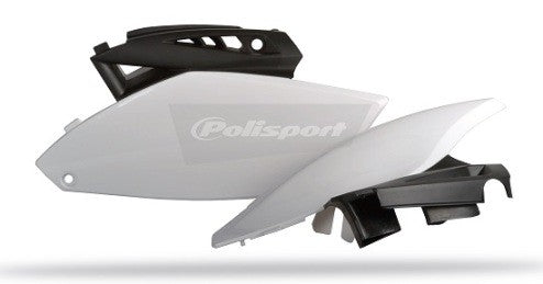PORTANUMERI LATERALI CON PROTEZIONE CALORE POLISPORT PER YAMAHA YZ 250 F 2010-2013 / NERO/BIANCO