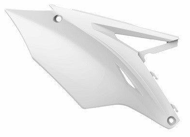 PORTANUMERI LATERALI CON PROTEZIONE CALORE POLISPORT PER KAWASAKI KX 250 F 2017-2020 / BIANCO
