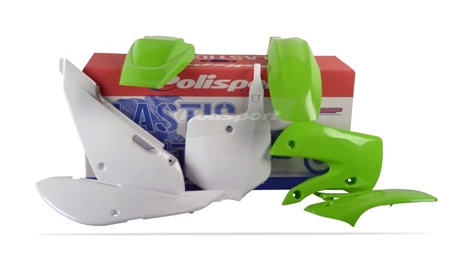 KIT PLASTICHE completo Polisport per Kawasaki KX 65 2000-2025 / Verde05/Bianco
