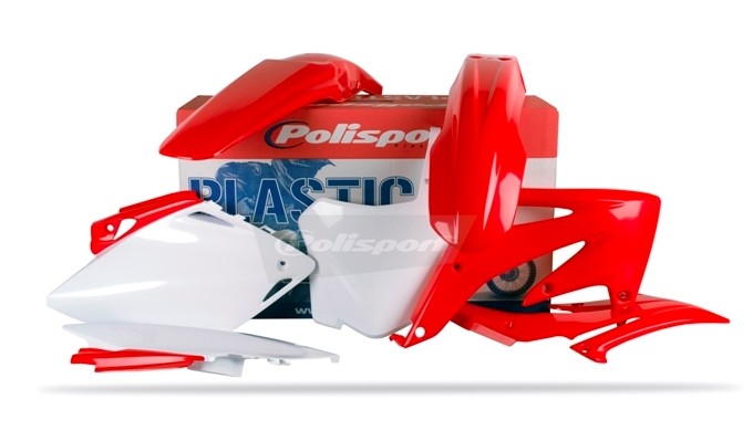 KIT PLASTICHE completo Polisport per Honda CRF 450 R 2008-2008 / Rosso cr04/Bianco