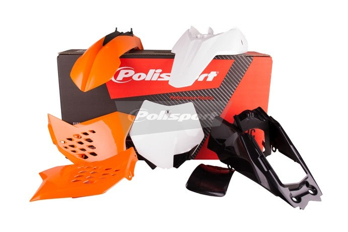 KIT PLASTICHE completo Polisport per Ktm SX 65 2012-2015 / Arancione/Bianco