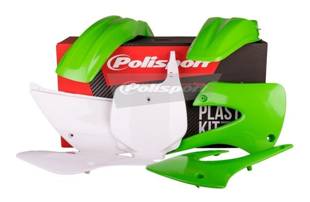 KIT PLASTICHE completo Polisport per Kawasaki KX 85 2001-2013 / Verde05/Bianco