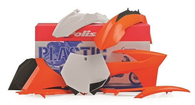 KIT PLASTICHE completo Polisport per Ktm SX 125 2011-2011 / Arancione/Bianco
