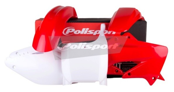 KIT PLASTICHE completo Polisport per Honda CR 125 2002-2003 / Rosso cr04/Bianco