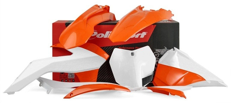 KIT PLASTICHE completo Polisport per Ktm SX 150 2013-2015 / Arancione/Bianco
