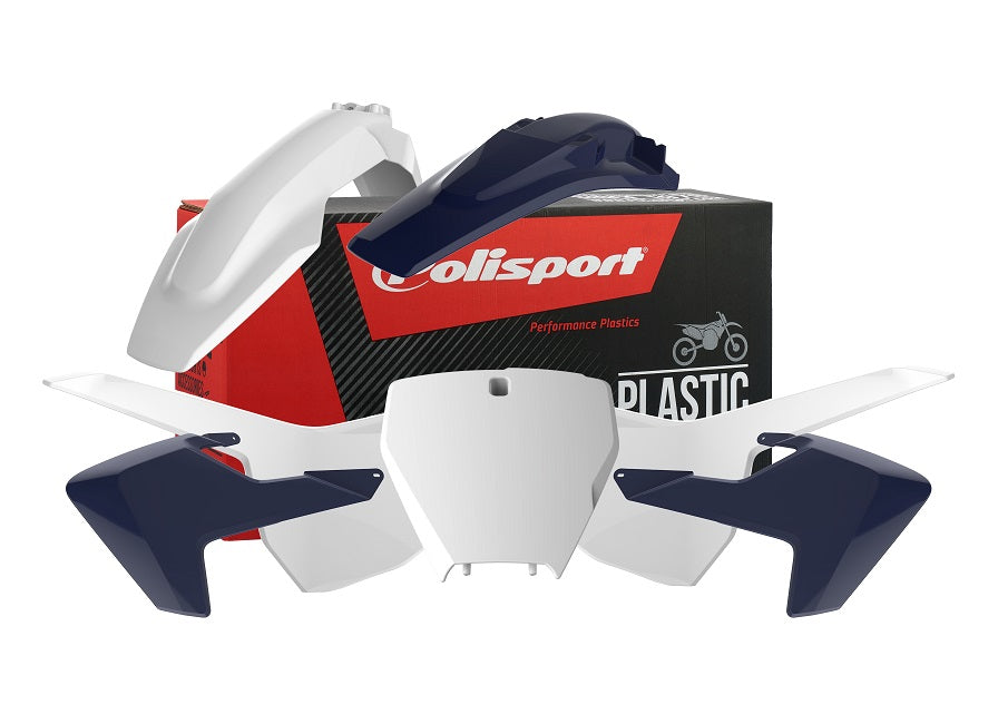 KIT PLASTICHE completo Polisport per Husqvarna TC 125 2016-2018 / Bianco/Blu HVA