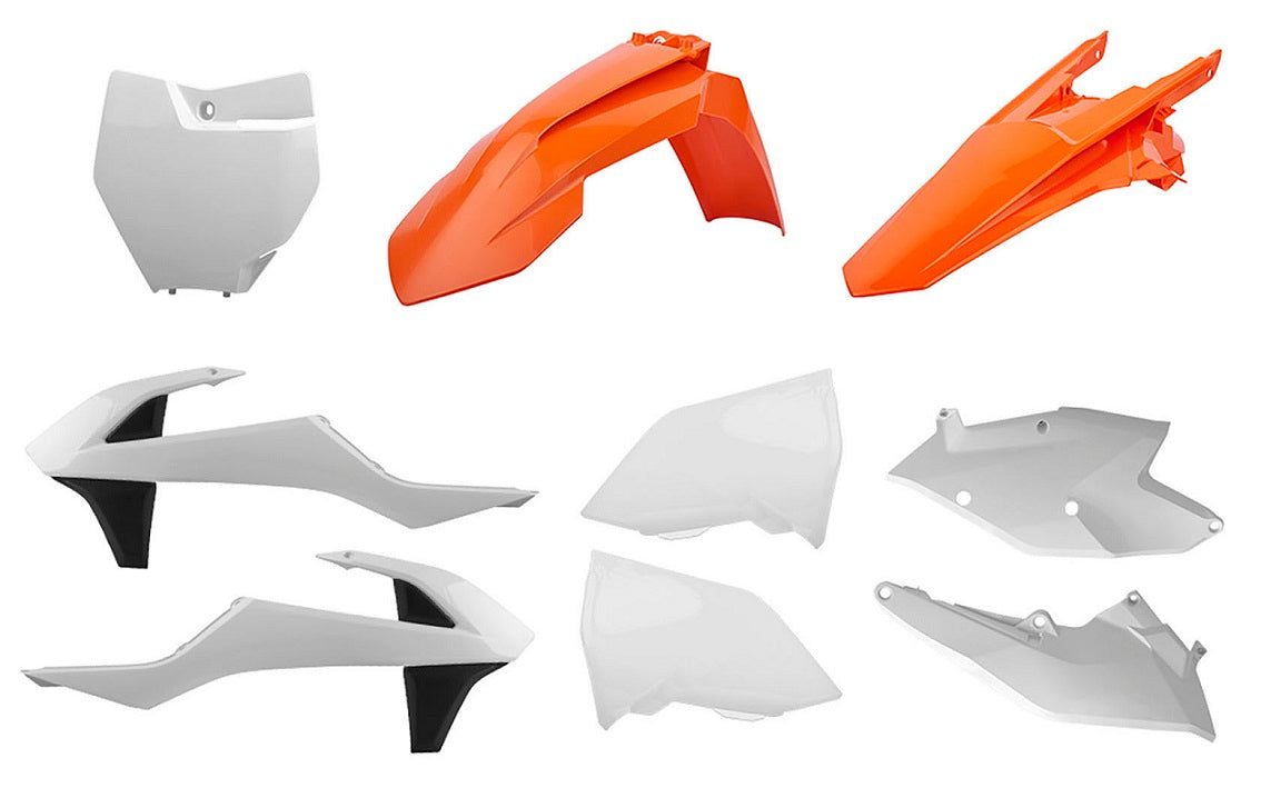 KIT PLASTICHE completo Polisport per Ktm SX 125 2016-2018 / Arancione16/Bianco (P90706)