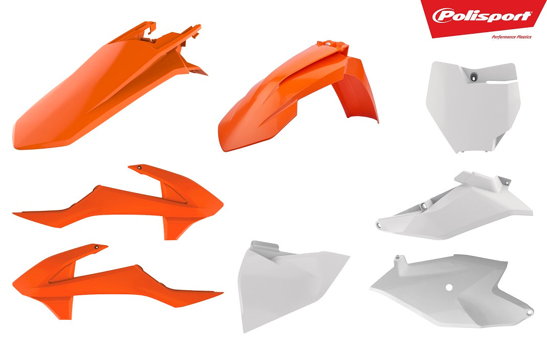 KIT PLASTICHE completo Polisport per Ktm SX 85 2018-2024 / Arancione16/Bianco