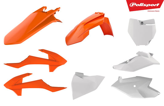 KIT PLASTICHE completo Polisport per Ktm SX 85 2018-2024 / Arancione16/Bianco