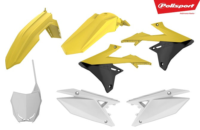 KIT PLASTICHE completo Polisport per Suzuki RMZ 450 2018-2026 / Giallo rm01/Bianco