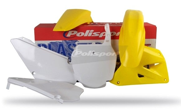 KIT PLASTICHE completo Polisport per Suzuki RM 85 2002-2018 / Giallo rm01/Bianco