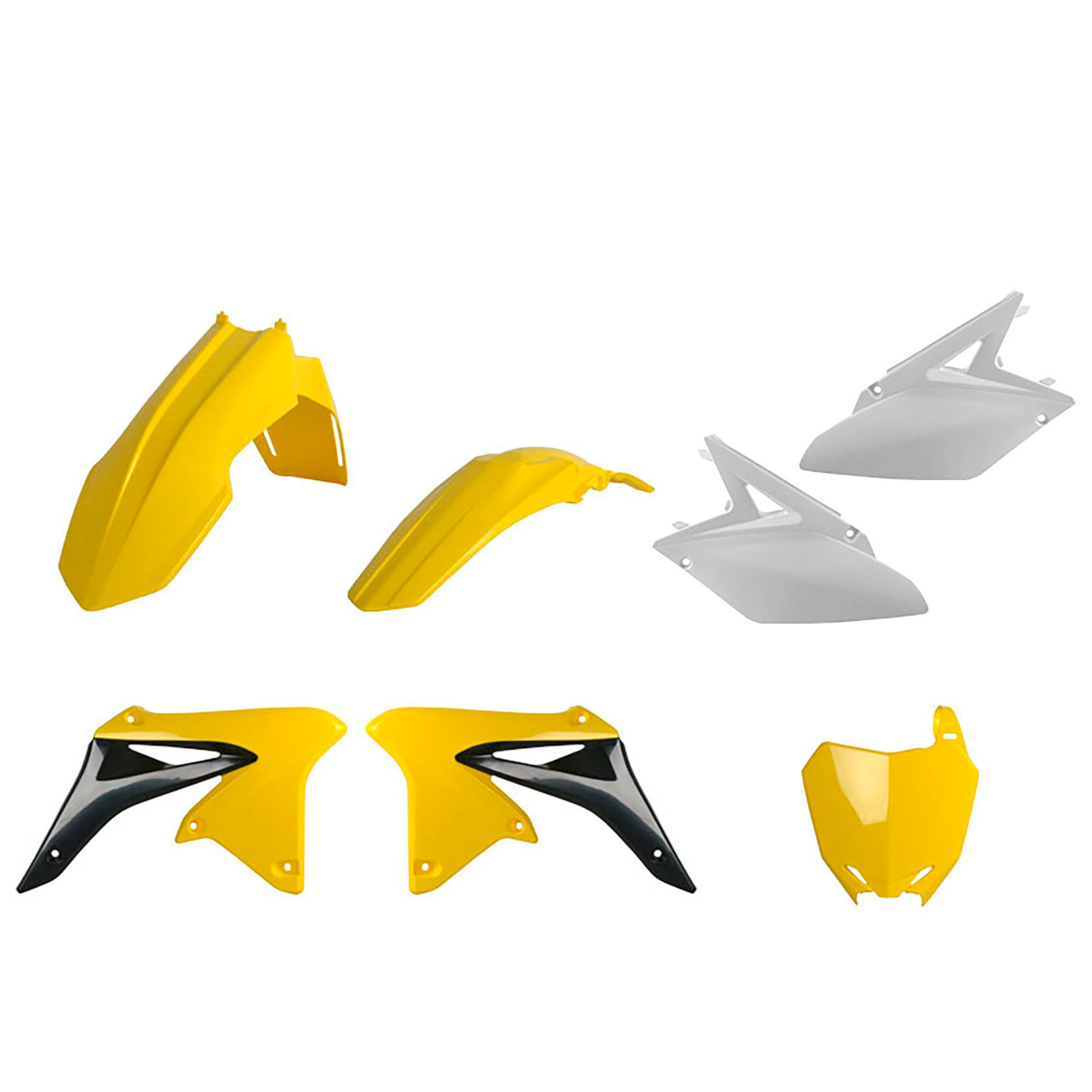 KIT PLASTICHE completo Polisport per Suzuki RMZ 250 2010-2018 / Giallo rm01/Bianco