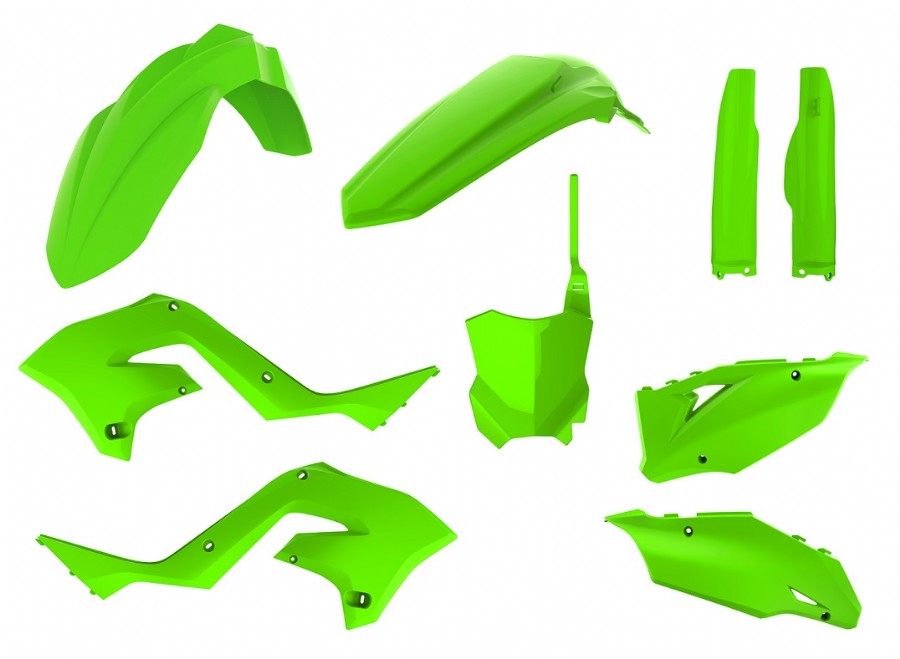 KIT PLASTICHE completo Polisport per Kawasaki KX 250 2003-2008 / restyling KX 125/250 03-08 Verde lime - KXF '23 STYLE