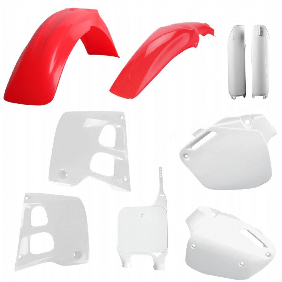 KIT PLASTICHE completo Polisport per Honda CR 250 1990-1991 / Rosso fluo/Bianco