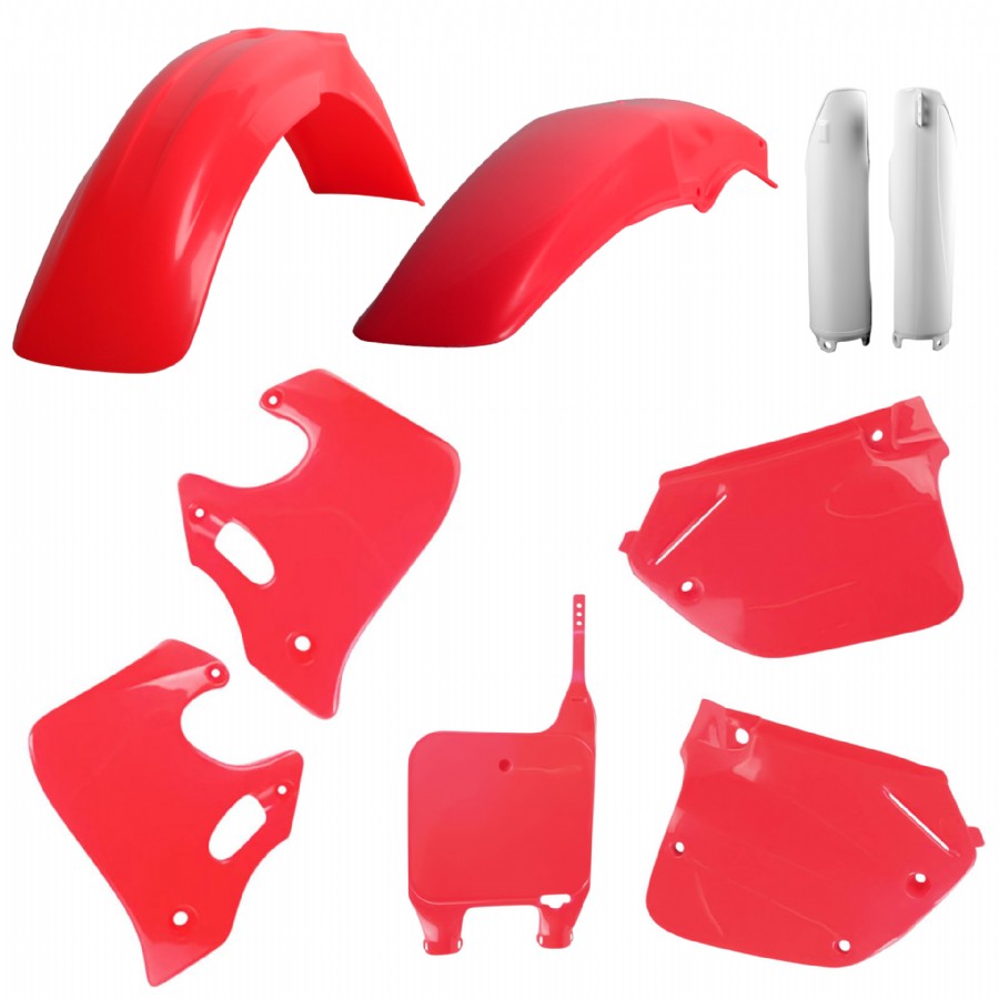 KIT PLASTICHE completo Polisport per Honda CR 125 1993-1994 / Rosso fluo/Bianco