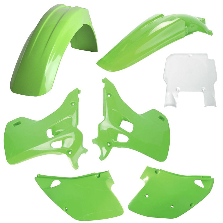 KIT PLASTICHE completo Polisport per Kawasaki KX 250 1993-1993 / Verde/Bianco