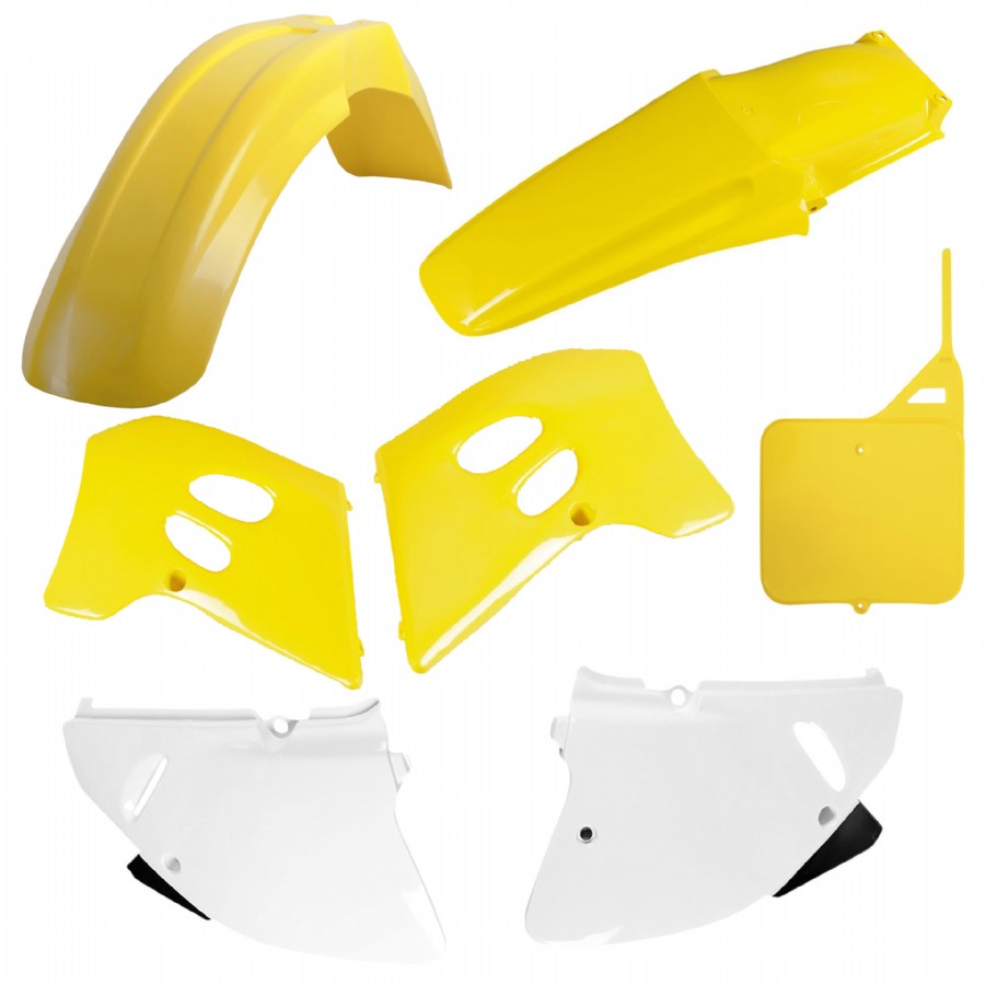 KIT PLASTICHE completo Polisport per Suzuki RM 125 1993-1995 / Giallo/Bianco