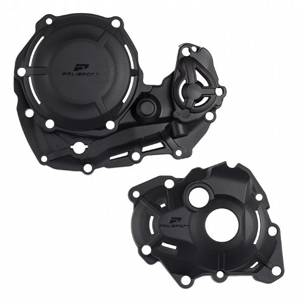 Kit protezioni coperchi motore extreme POLISPORT Nero YAMAHA YZ 450 F 2023 2025
