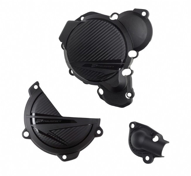 Kit protezioni coperchi motore POLISPORT Nero KTM 250 EXC 2024 2025