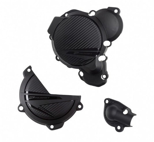 Kit protezioni coperchi motore POLISPORT Nero KTM 250 EXC 2024 2025