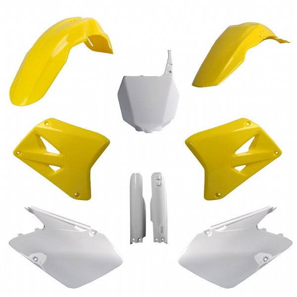 KIT PLASTICHE completo Polisport per Suzuki RM 125 2001-2006 / Giallo rm01/Bianco