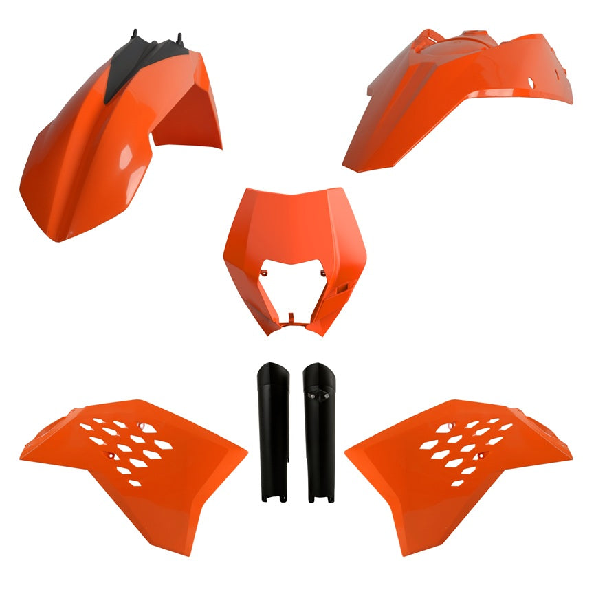 KIT PLASTICHE completo Polisport per Ktm EXC 125 2008-2011 / Arancione/Nero