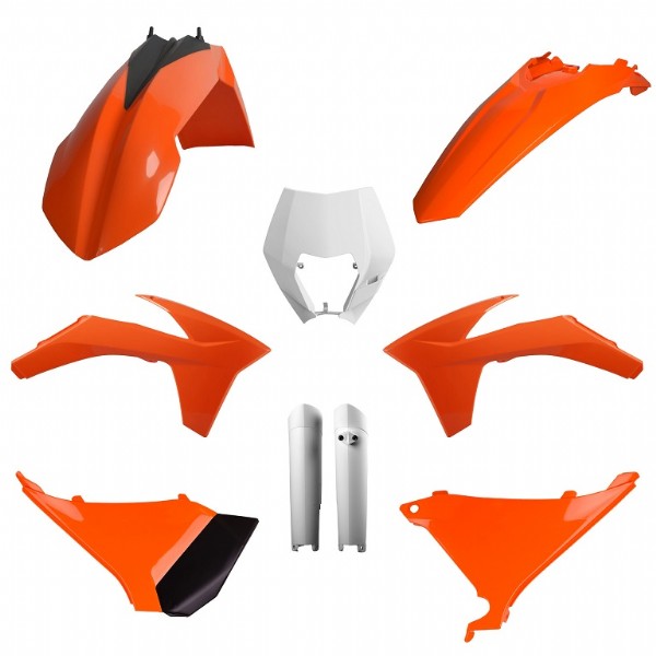 KIT PLASTICHE completo Polisport per Ktm EXC 125 2012-2013 / Arancione/Bianco