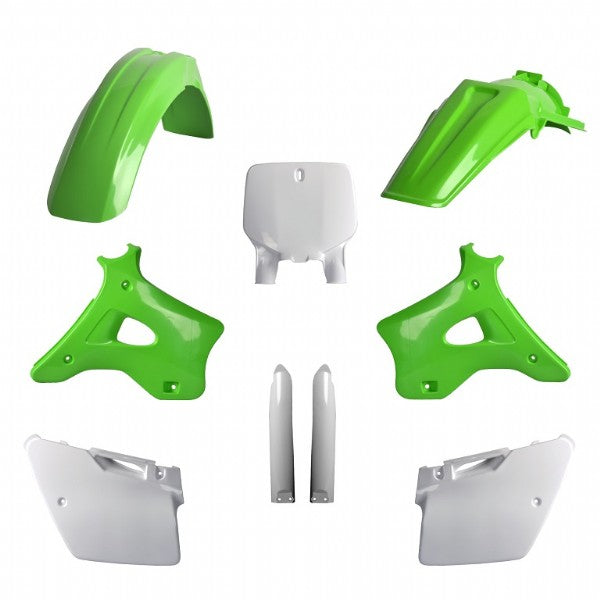KIT PLASTICHE completo Polisport per Kawasaki KX 125 1996-1998 / Verde/Bianco