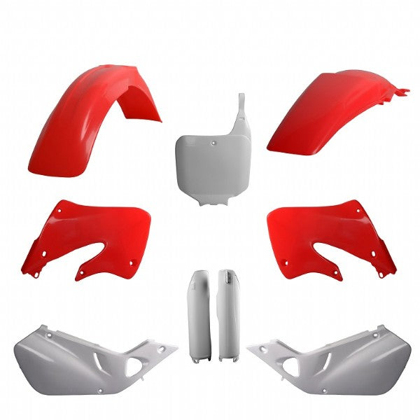 KIT PLASTICHE completo Polisport per Honda CR 125 1998-1999 / Rosso fluo/Bianco