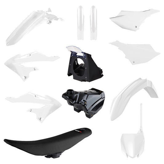 KIT RESTYLING COMPLETO CON SELLA E SERBATOIO /250 POLISPORT PER YAMAHA YZ 125 2002-2021 / BIANCO