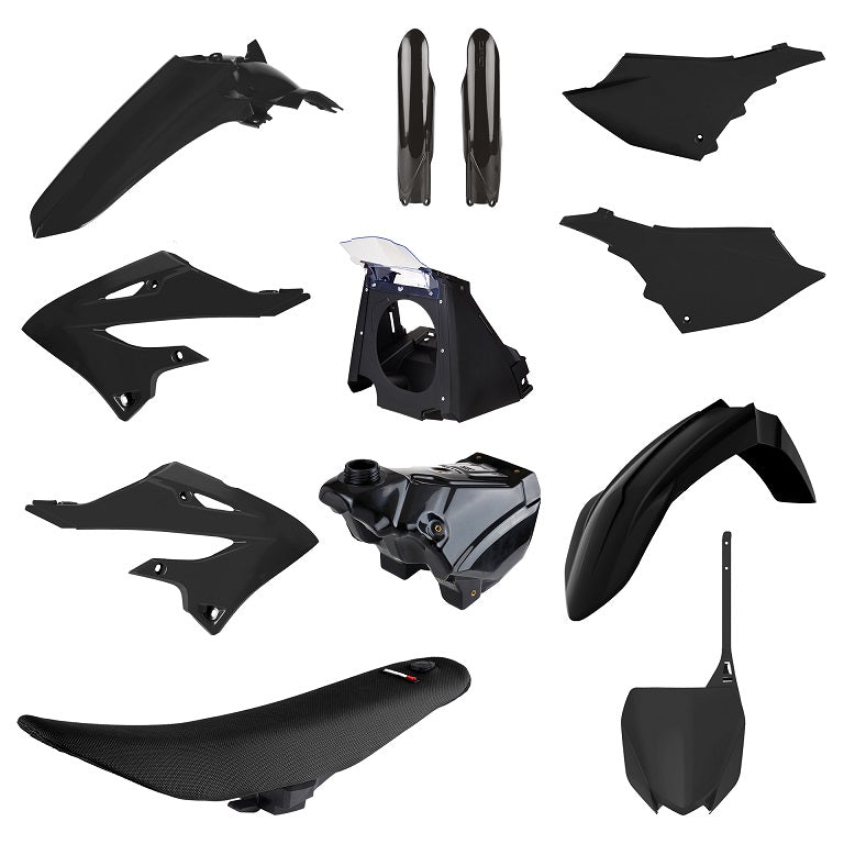 KIT RESTYLING COMPLETO CON SELLA E SERBATOIO /250 POLISPORT PER YAMAHA YZ 125 2002-2021 / NERO