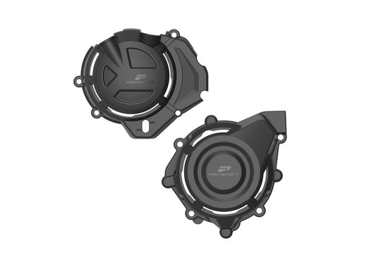 Kit protezioni coperchi motore POLISPORT Nero CF MOTO 450MT 2024 2025