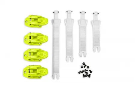 KIT AGGANCI COMPLETI STIVALI MOTOCROSS/ENDURO / BIANCO/GIALLO FLUO